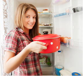 Store leftover food in the refrigerator and consume in a maximum of 4 days